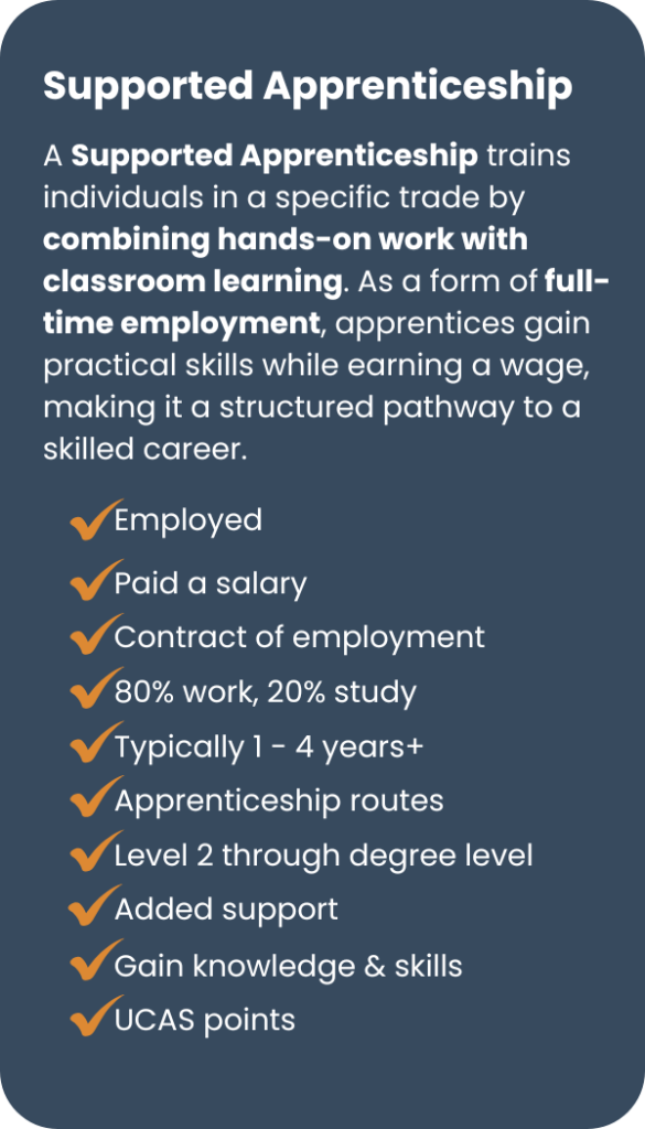 graphic with summary of supported apprenticeship criteria